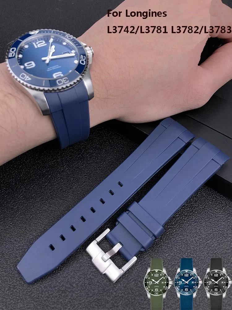 Cinturino In Gomma Di Alta Qualità Adatto Per Longines Conquest L3742/L3781 Diving L3782/L3783 Bracciale Con Cinturino Meccanico Da Uomo Da 21Mm