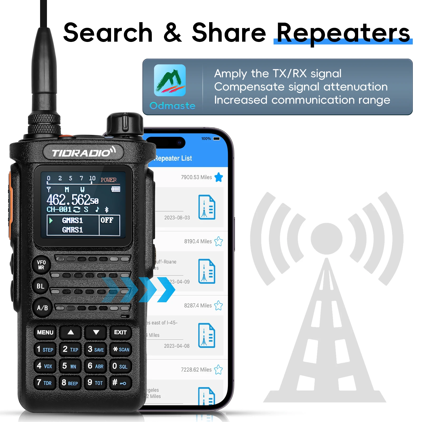 Top 2nd Gen TIDRADIO TD-H8 10W Professional Walkie Talkie Portable Long Range Radio Phone Wireless Programmable Search Repeaters 6