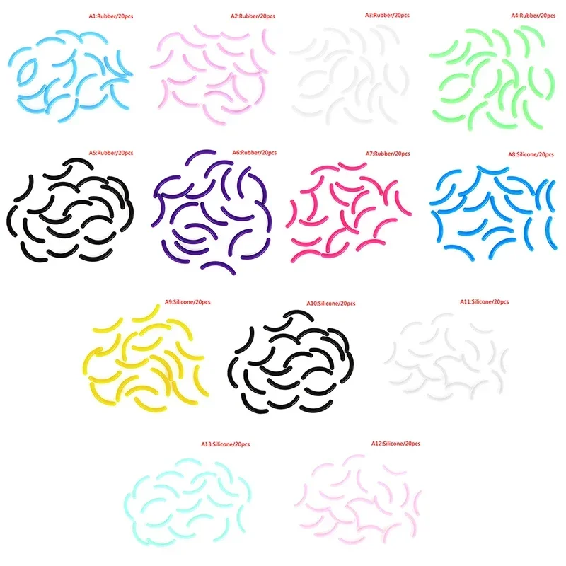 Fashion Refill Eyelash Curler 20Pcs Women's Rubber Elastic Replacement Pad Silicone Gel Clip Pads Eye Makeup Tools