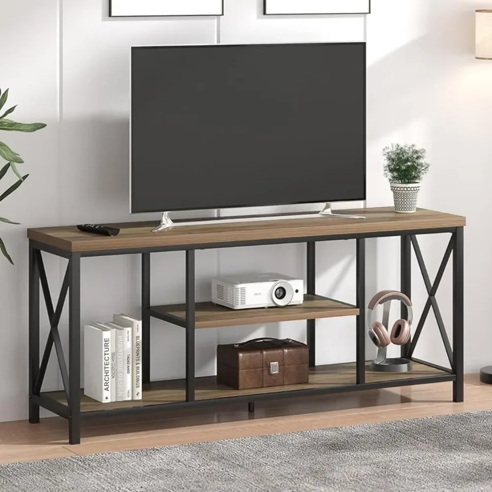 

Modern Industrial Media TV Console Table for Living Room TV Stand for TV Up to 65 Inch Oak 55 Inch Dresser Home Furniture Ps5