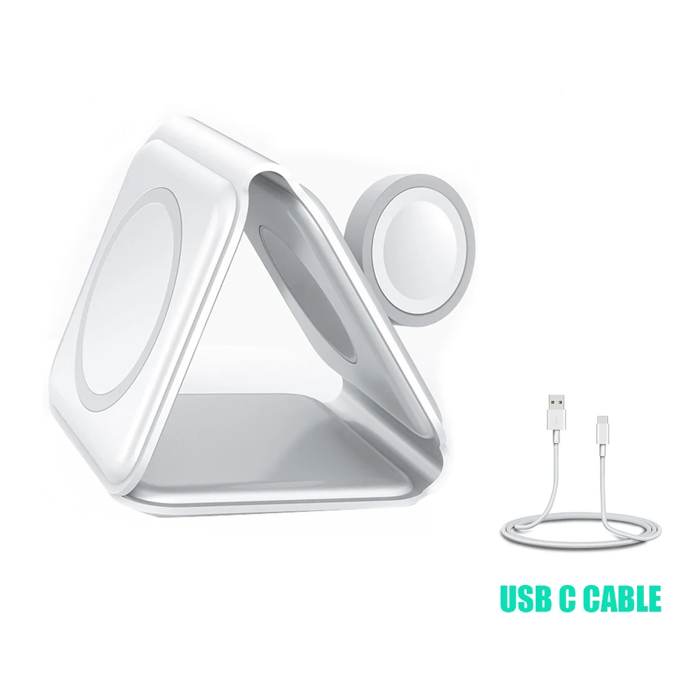 

3 в 1 Складная магнитная Беспроводная зарядная подставка для IPhone 14 13 12 Pro Max Airpods IWatch быстрая Беспроводная зарядная станция