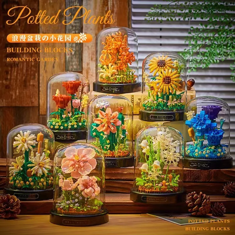 

Diy Micro Flower Building Blocks Mini Bricks Particles Eternal Life Flowers Home Decoration Assembling Puzzle Toy Children Gift