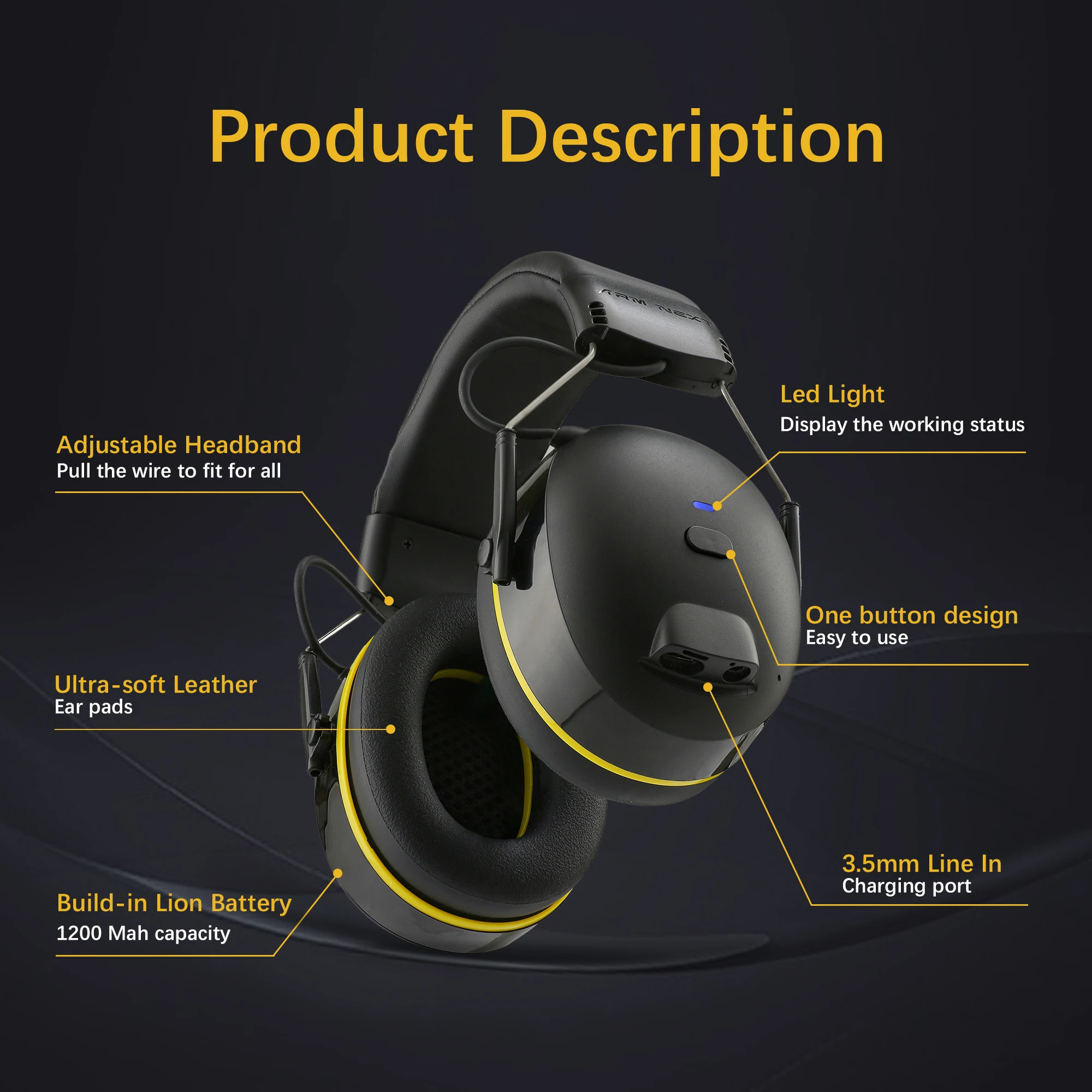 Shooting Earmuff Connect Hearing Protector Bluetooth Technology 28dB Ear protection For Mowing Construction Work Shops