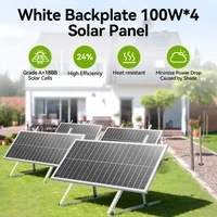 Rvpozwer 400W/200W/100W 12.8V 18BB panneau solaire monocristallin de type N cellules haute efficacité étanche pour toit de jardin hors réseau 1