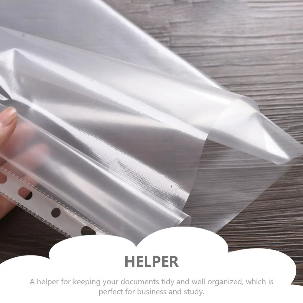 100Pcs 파일 폴더 가방 A4 투명 플라스틱 문서 보호기 내마모성 부드러운 코너 파일 보관 주머니 연구 사무실용