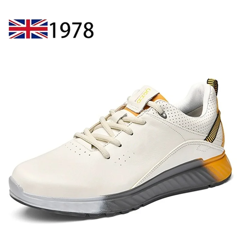 High-end Genuine Leather Men Shoes Outdoor Casual Sneakers Shoes Non-Slip Business White Board For Men zapatos para hombre
