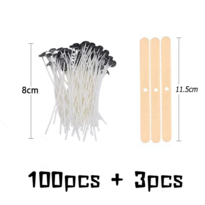 Smokeless Candle Wicks and Accessories Set - 103pcs Cotton Core