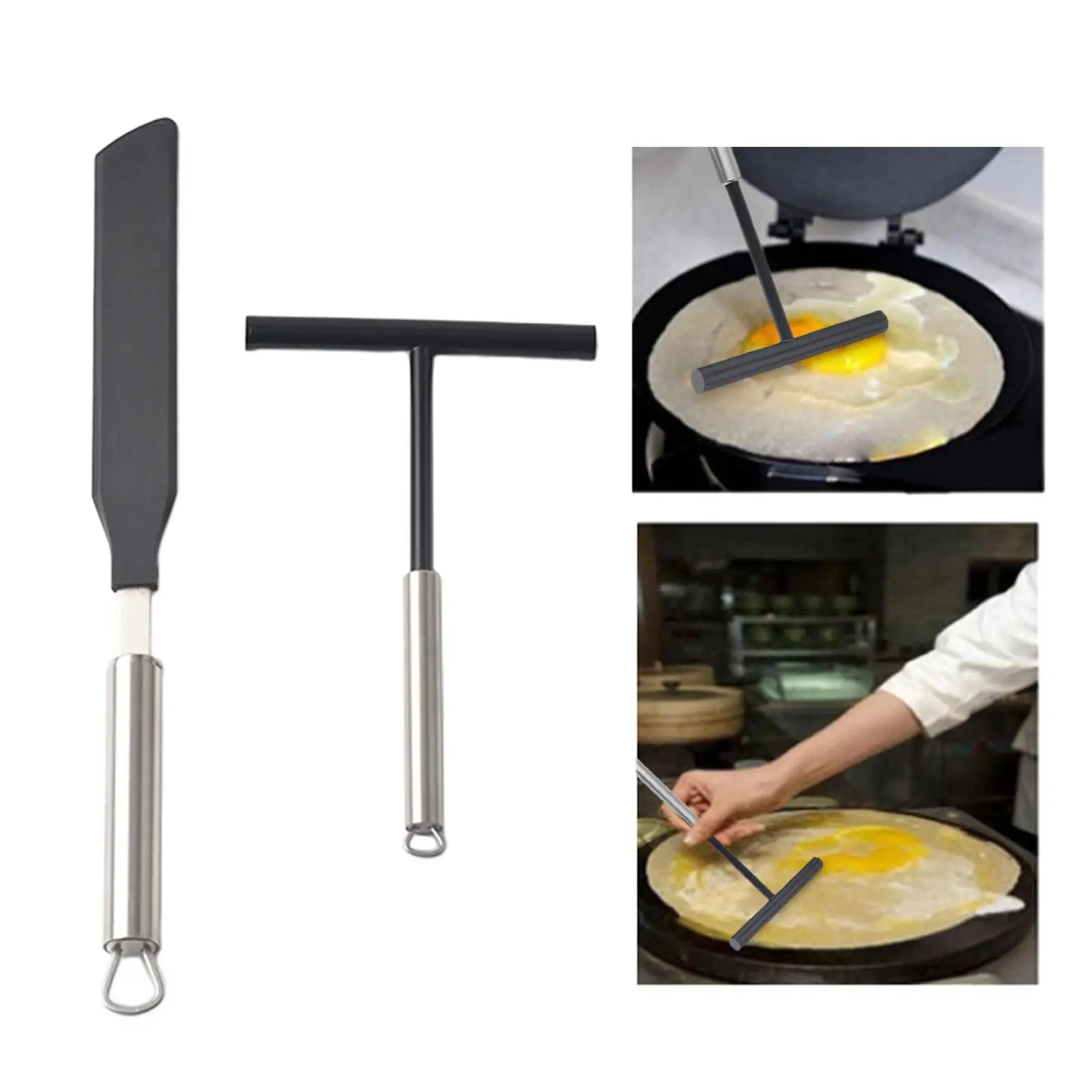 2x Crepe Spreader and Spatula Set Pancake Cooking Tools Cookware for Home