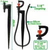 Sprycle 5pcs 1/4" 360° Rotating Micro Watering Irrigation Sprinkler Sprayer 20cm Stake Barb Connector Lawn Farm Greenhouse Plant 3