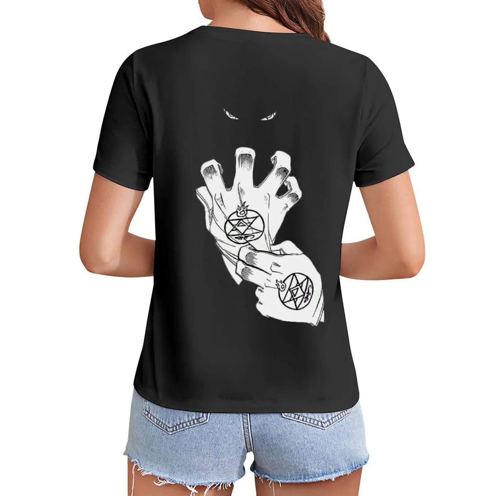 

FULLMETAL ALCHEMIST DRAWING T-Shirt anime female summer clothes animal prinfor cotton t shirts Women