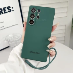 Premium Ultra Slim Liquid Silicone Soft Phone Case Cover for Galaxy Note20 (Dark Green)