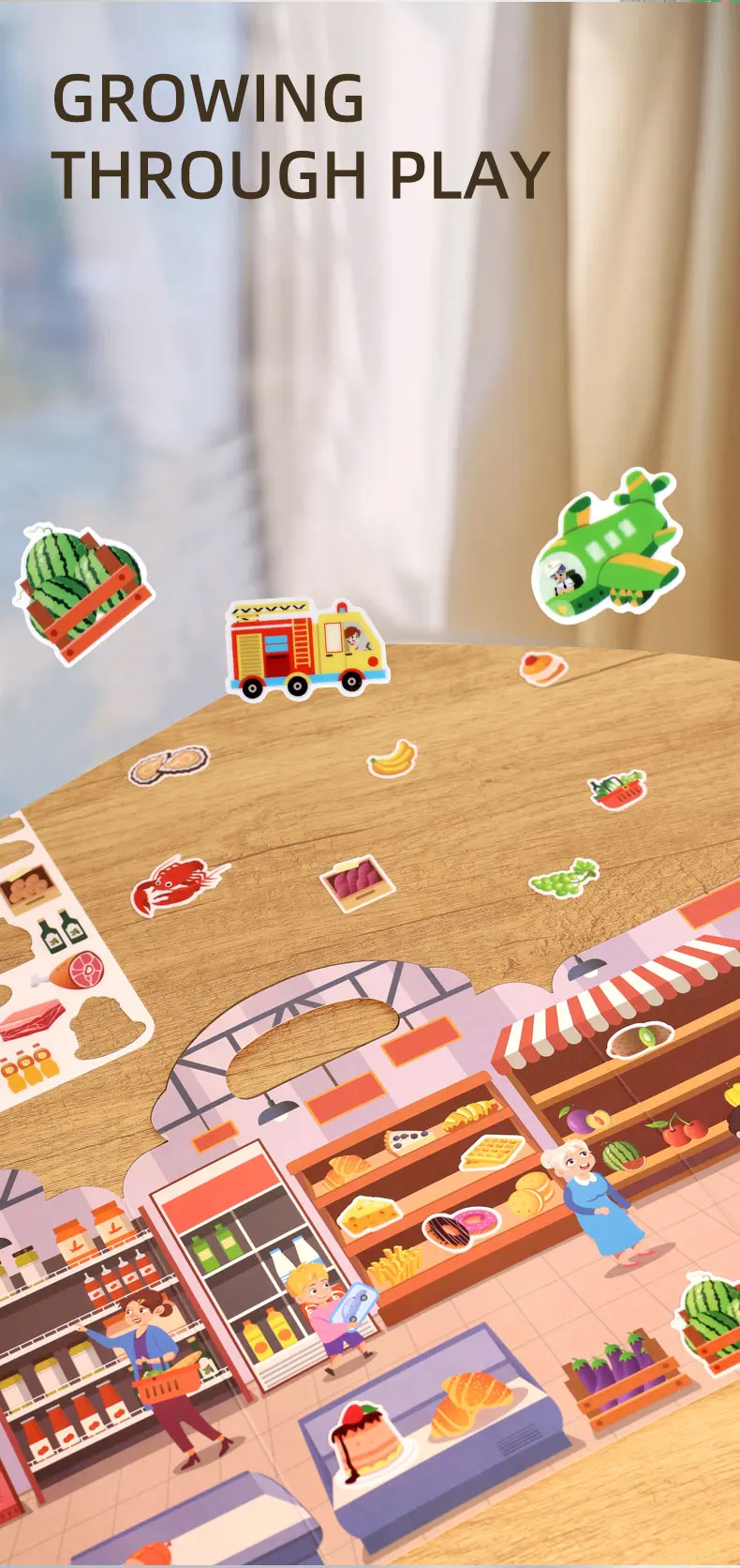 Tragbarer, leiser DIY-wiederverwendbarer Aufkleber für Kinder, Buch, beschäftigter Gelee-Paste-Aufkleber, Multi-Szenen-Blasenaufkleber, Spielzeug für unterhaltsames Lernen – Detail 3
