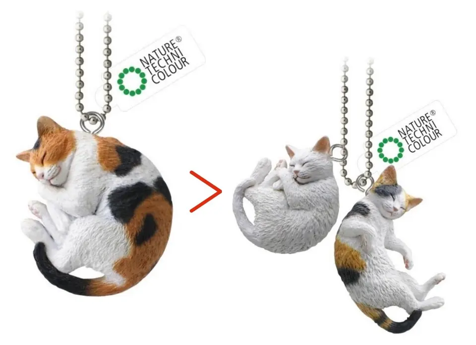 IKIMON Nature Technicolor kawaii MONO PLUS Cat Ball Chain Mascot