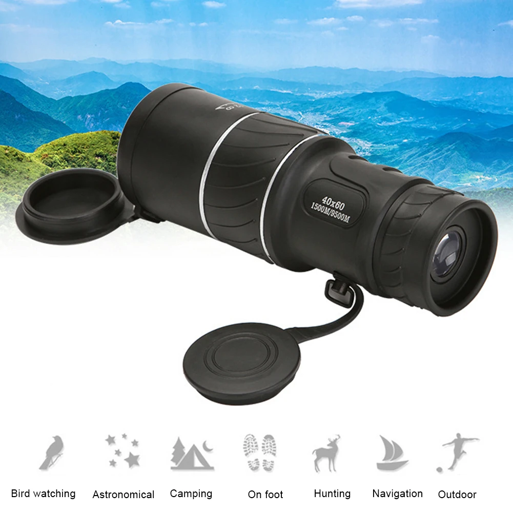 Optics Bak4 Telescópio Visão Noturna Monocular Portátil de Alta Potência Telescópio para Caça ao ar Livre Observação Aves Golfe 40x60 hd Telescópio e binóculos 7 Telescópio e binóculos