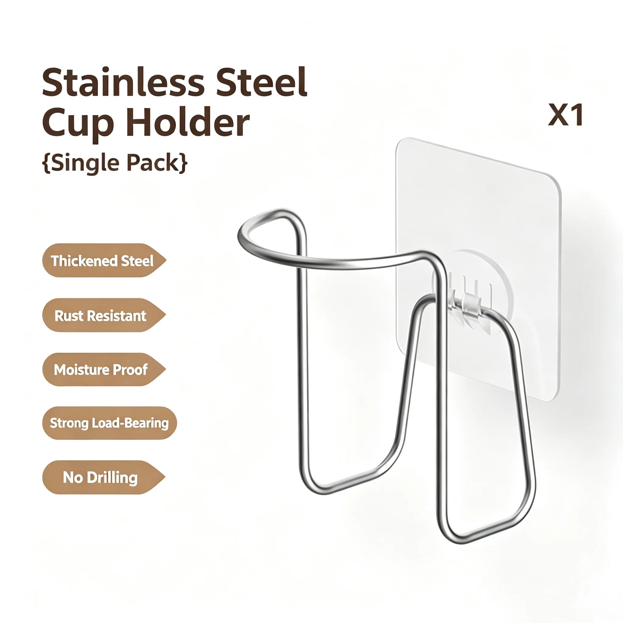 Wall-Mounted Stainless Steel Disposable Cup Holder