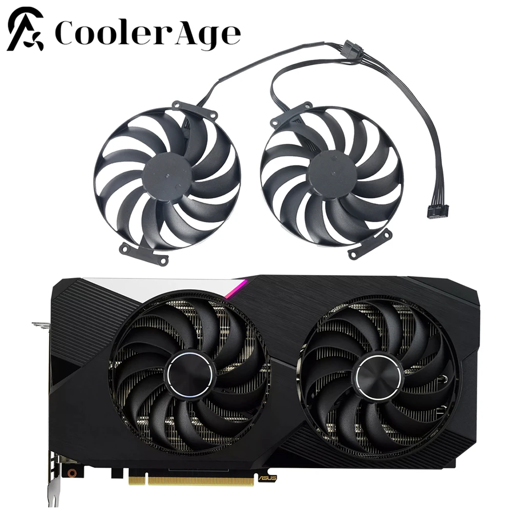 95Mm T129215Su 77 Pin Rtx3070 Rtx3060Ti Raffreddatore Ventola Di Raffreddamento Per Asus Rtx 3070 3060 Ti Dual Oc Ventola Grafica Di Raffreddamento