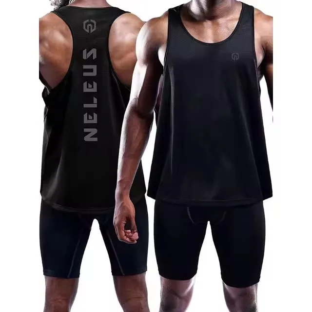 2PCS Adult Men Women Running Outdoor Shirts Tight Gym Tank Top Fitness Sleeveless T-shirts Sport Exercise Basketball Vest Clothe