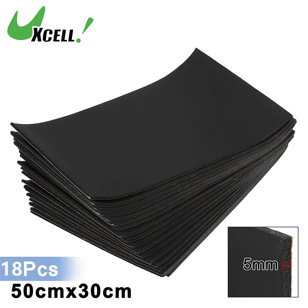 

Uxcell 18pcs 5mm 19.38sqft Car Sound Deadener Insulation Mat Cotton Blend Door Audio Noise Insulation Vehicle Interiors