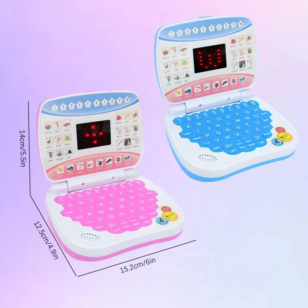 미니 LED 디스플레이 스크린 시뮬레이션 노트북 학습 컴퓨터, 조기 교육 학습 기계 장난감