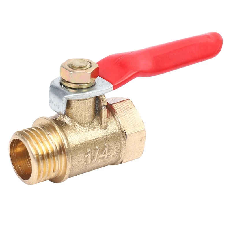 

24PCS 1/4 Inch Heavy Duty Brass Ball Valve Shut Off Switch Male And Female NPT Thread Pipe Fitting