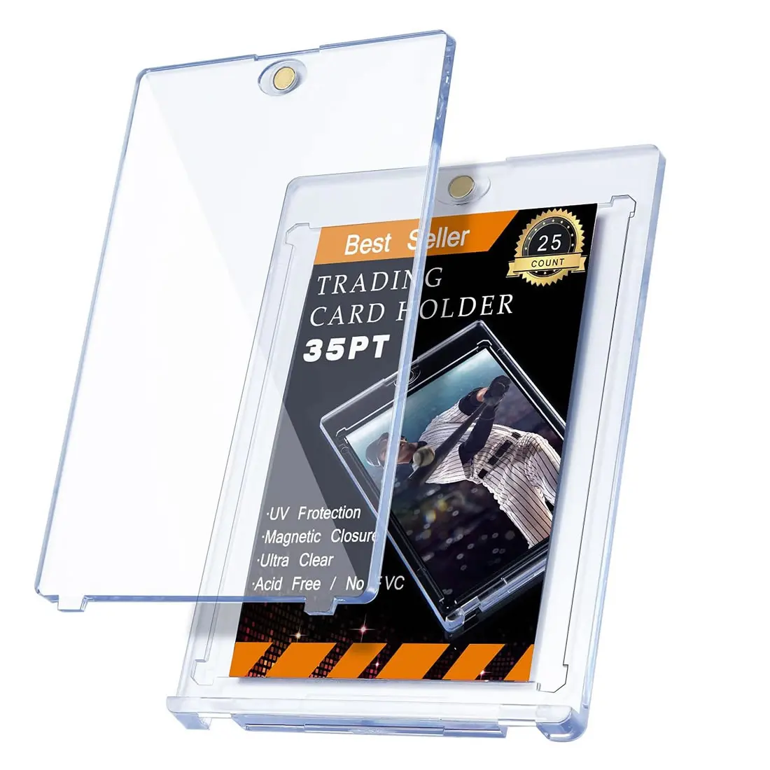 Magnetic Card Holder Support Set 35PT Cards Protectors Hard Plastic Sleeves Trading Display Case Pokemon Baseball Sports Yugioh