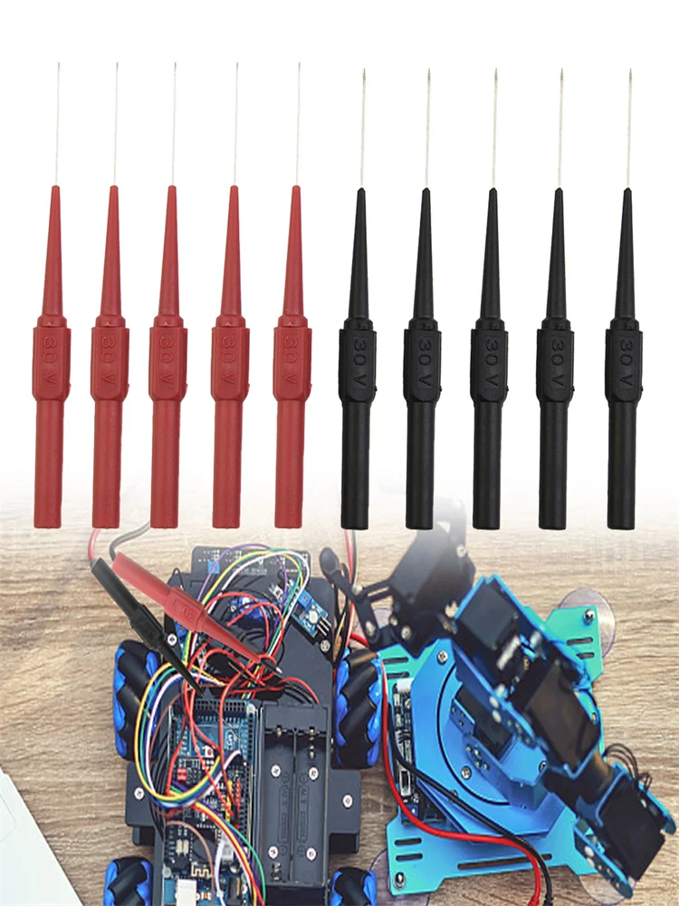 Description Picture 2 of item2/10pcs Multimeter test probe measuring device clamp copper test lead test probes plug 1A/30V Multimeters Accessories