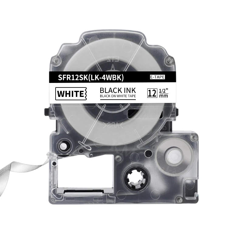 엡손 LW-300 LW-400 라벨 메이커용 새틴 리본 테이프, 12mm, SFR12BK SFR12PK SFR12KZ SFR12NZ SFR12GZ SFR12RZ 호환