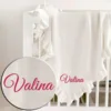 Personalized Baby Blanket with Name, Knitted Baby Boy Girl Swaddle Blanket for Newborn Infant Toddlers Kid 70x90cm 1