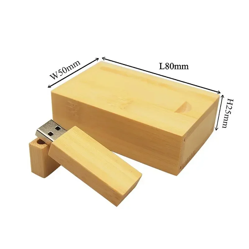 나무 USB + 박스 2.0 USB 플래시 드라이브 펜 드라이브, 메모리 스틱 사진 선물, 무료 커스텀 로고, 4GB, 8GB, 16GB, 32GB, 64GB, 50 개/로트