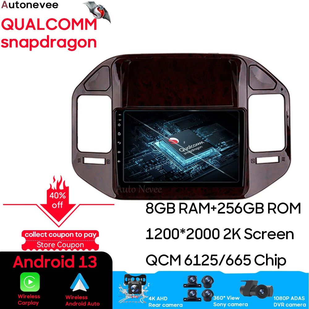 

Qualcomm For Mitsubishi Pajero 3 V70 V60 1999 - 2006 Android Auto Car Radio Multimedia Video Player GPS Navigation Carplay 5G