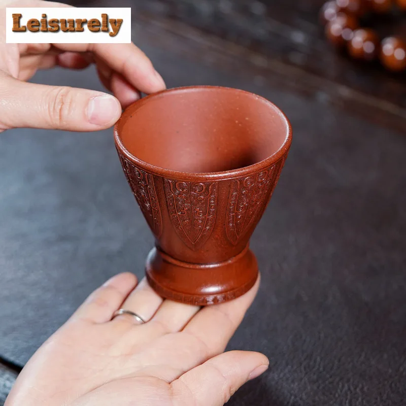 170ml Yixing Zisha Douli Teacup Zen Tea Bowl Jug Tea-tasting Fragrance Cup Chazhan Master Cups White Tea Household Teaset Craft