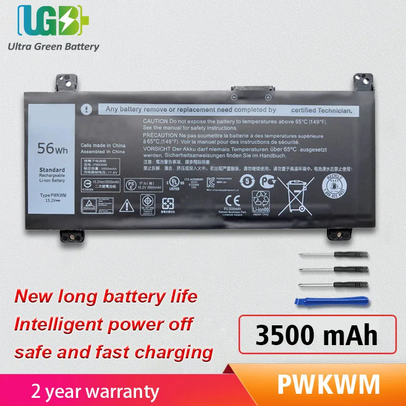 

UGB New PWKWM Battery For DELL Inspiron 14-7466 14-7467 Series P78G001 P78G 56WH 15.2V 3500mAh