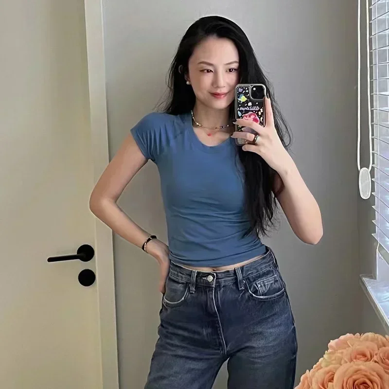 Lemon Women Swiftly Tech 2.0 Short Version Sport Short Sleeve T-shirt Quick Dry Breathable High Elastic Yoga Fitness Running Top