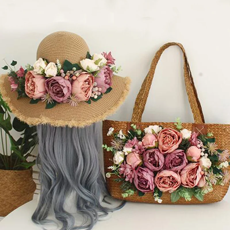 

Handmade Wicker Rattan Bag Summer Beach Handbags Women Flower Straw Basket Bags 2023 Large Capacit Travel Shopping Bags