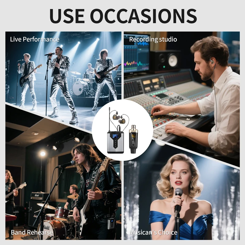 Stereo UHF in-ear monitoring wireless system DT1/2/4