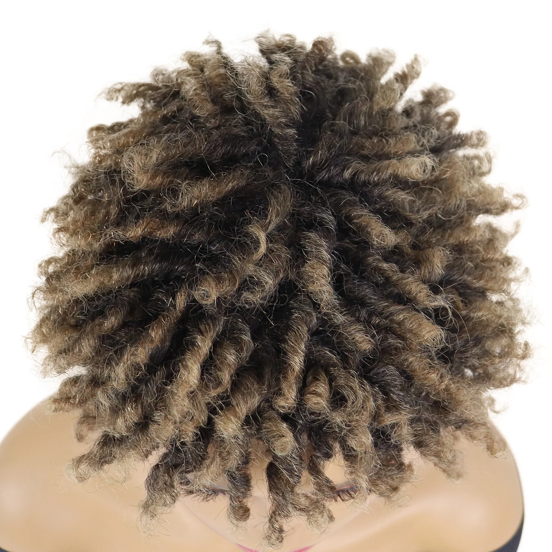 Synthetic Black Dreadlocks Wigs for Women Short Braided Wig Afro Curly Hairstyles Afroloki Wig Bangs Focx Rasta Brown Dreads