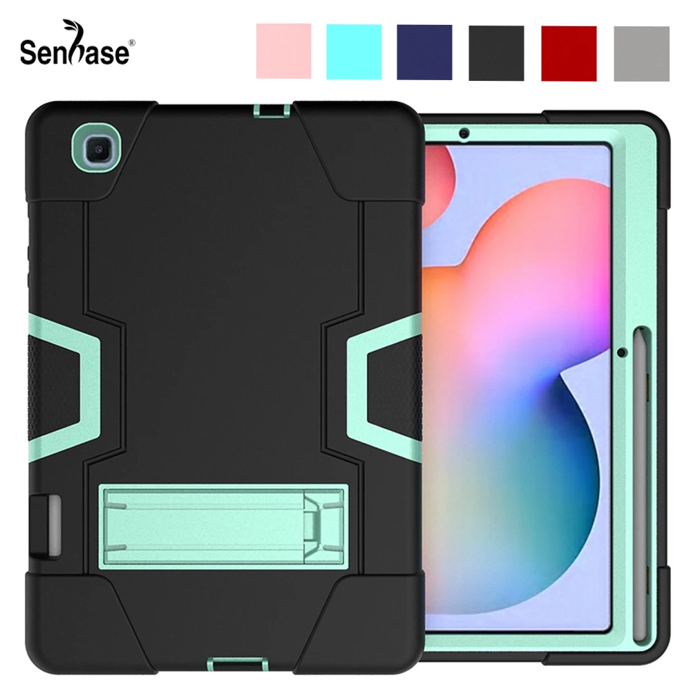 

For Samsung Galaxy Tab S6 Lite 10.4 2020 2022 SM-P610 SM-P615 Case Shockproof Kids Safe PC Silicon Hybrid Stand Tablet Cover