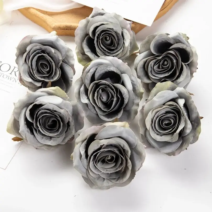 thumbnail image 1 of 10 piezas de flores artificiales de seda con forma de rosa para el hogar, boda, arco, suministros de manualidades, decoración, bricolaje, corona de Navidad, accesorio para álbum de recortes, 1 of 5