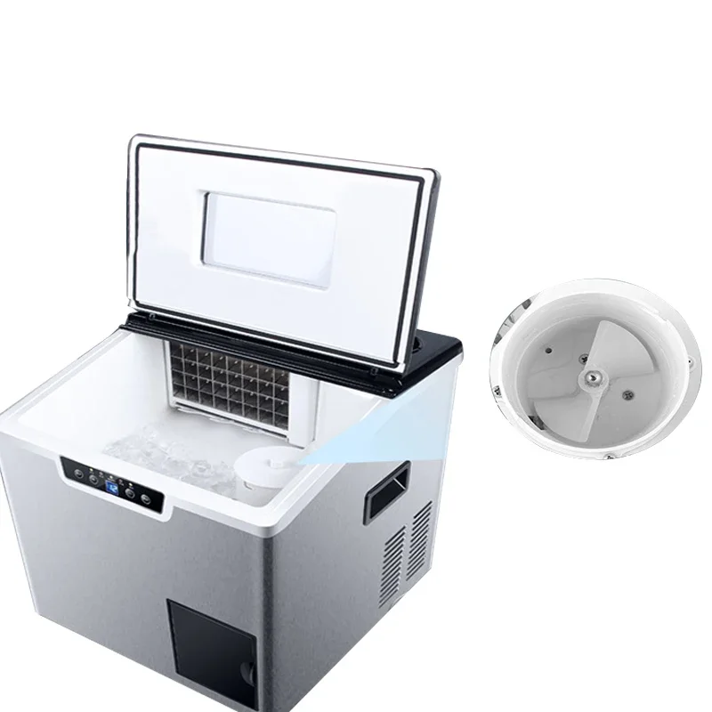 ZBS-20B 40kg Ice Maker Commercial Milk Tea Shop  Ice Cube Make Small Home Fully Automatic Ice Making Crushed Ice One Machine 4