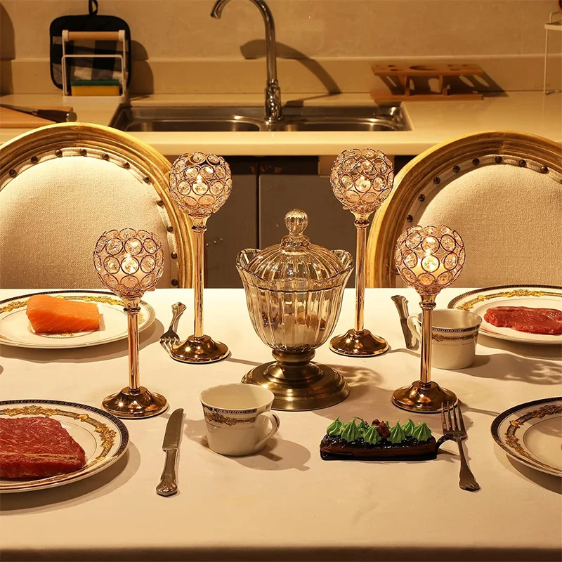 Candle Holders Wedding venue floral arrangements hotel window decorations home wedding props gold-colored wrought iron
