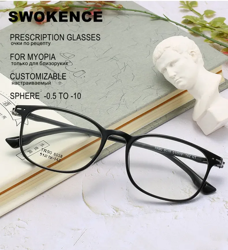 SWOKENCE SPH-0,5 ZU-6,0 TR90 Rahmen Brillen Für Myopie Frauen Männer Rezept Brillen Für Kurzsichtig F121 – Detail 1