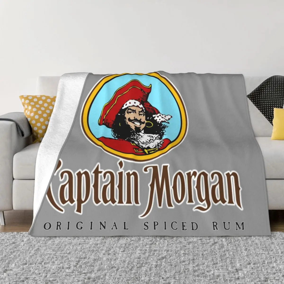 

CAPTAIN MORGAN Throw Blanket Hairys Thermal For Baby Plaid Blankets