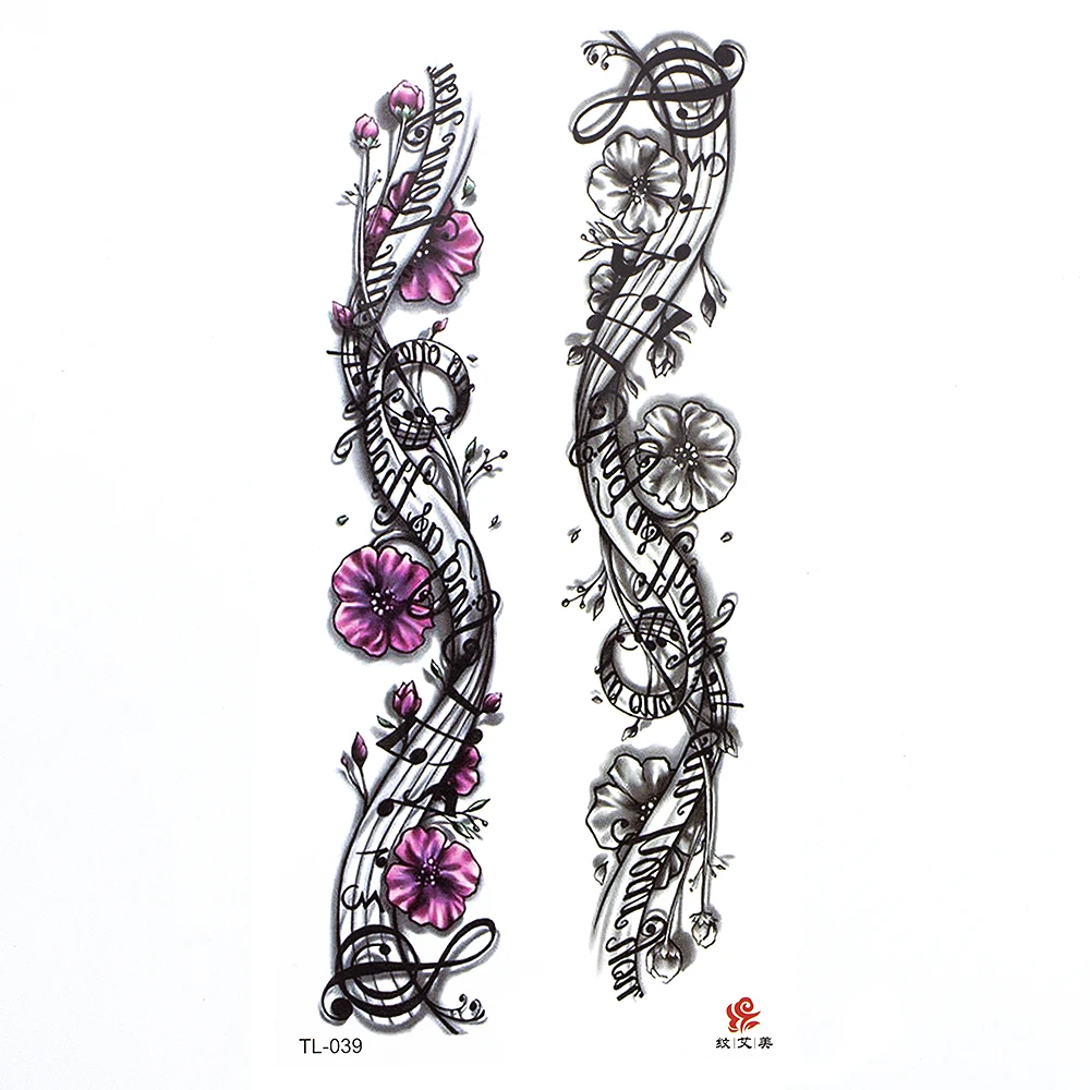 Women Sexy Ballet Black White Flowers Tattoos Sticker Temporary Drawing Body Art Fake Water Transfer 1PC