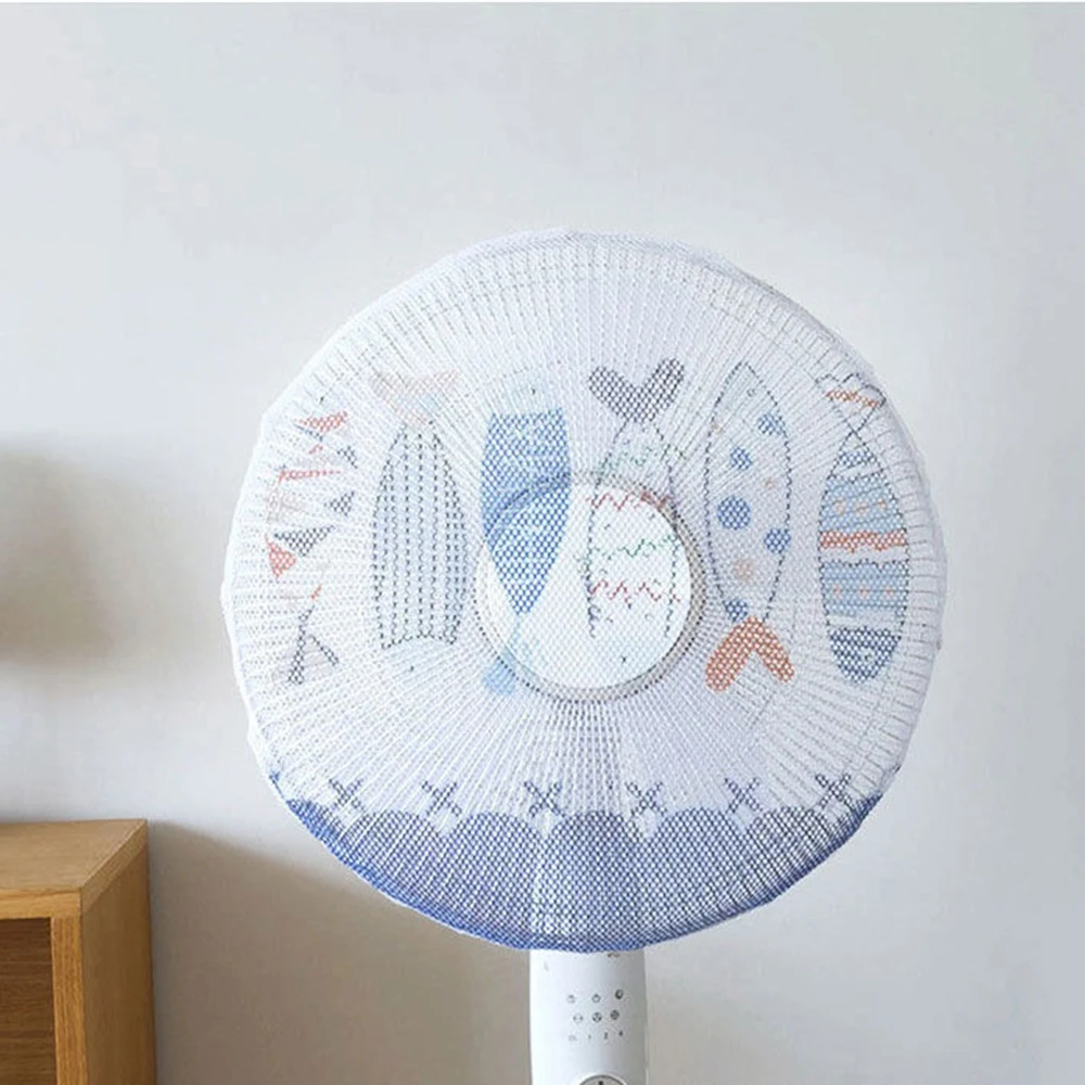 Cartoon Fan Cover Round Electric Fan Protective Cover Household Anti-pollution Anti Pinch Hand Dust fan cover