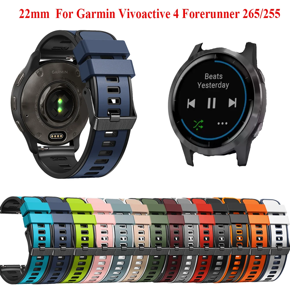 Cinturino Per Orologio Intelligente In Silicone Da 22Mm Per Garmin Vivoactive 4 Venu 3 Forerunner 265/255 Cinturino Per Cinturino Fenix Chron