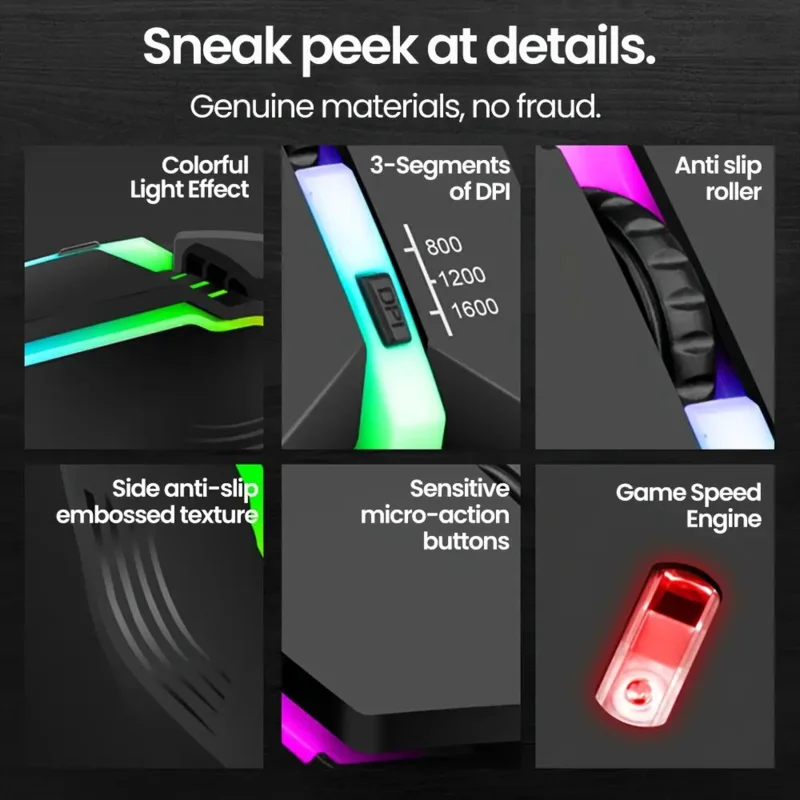 [Gaming Mouse] E-Sports Gaming USB Wired Mouse | LED Luminous Backlit USB Wired Mouse for Desktop PC Laptop Office Computer