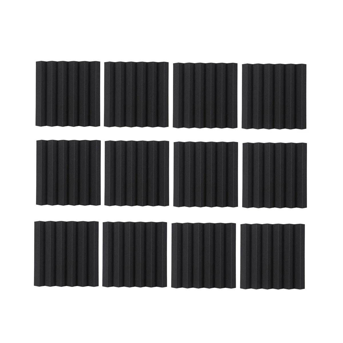 

Acoustic Foam Panels - 12x12x2Inch Wedges Soundproof Foam Panels High Density Foam Fire Resistant Foam - 12 PCS Black