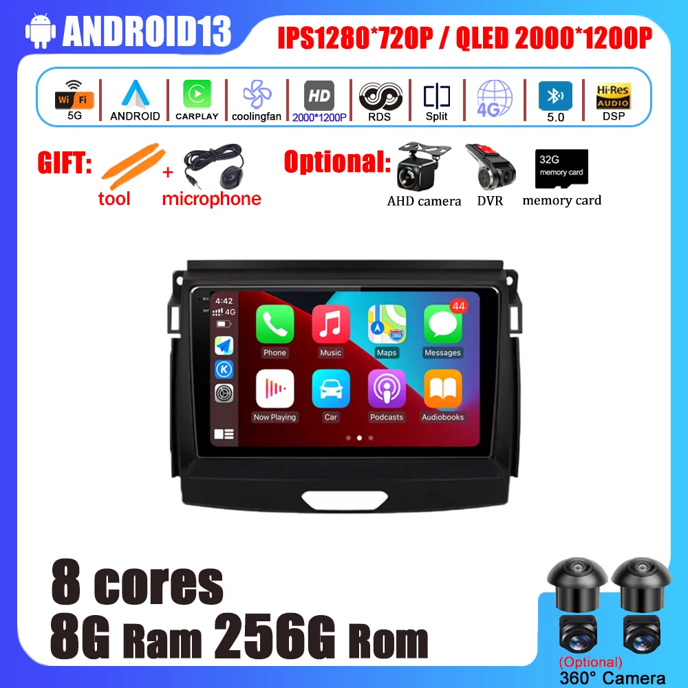 

9 дюймов для Ford Android 13 2006-2012 DSP Автомобильный мультимедийный радиоприемник Navi Стерео сенсорный экран хост марионетка DVD