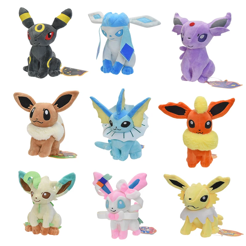 Pokemon Peluche 9 Stili Seduto Sylvion Leafeon Umbreon Vaporeon Eevee Flareon Glaceon Espeon Jolteon Eevolutions Bambola Da Gioco