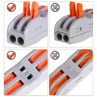 30/100pcs สายไฟไฟฟ้า Strip Connectors MINI CAGE ฤดูใบไม้ผลิ Universal Compact Quick สายไฟตัวนํา Push-in TERMINAL 3